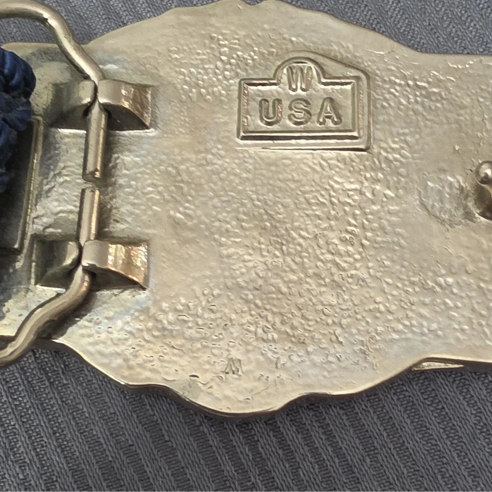 Vintage Detroit Diesel Allison Transmission Belt Buckle W/Macrame Strap 1970s